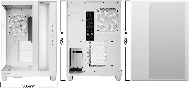 Alt view image 5 of 8 - Be Quiet Light Base 500 LX White Light Base 500 LX White White ABS / Steel / Tempered Glass ATX / M-ATX / Mini-ATX case