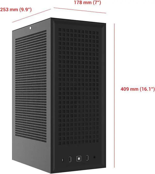 Alt view image 2 of 9 - HYTE Revolt 3 Small Form Factor Premium ITX Computer Gaming Case with 700W 80+ Gold SFX Power Supply, Black