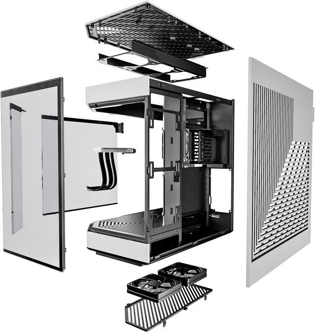 Alt view image 9 of 9 - HYTE Y60 Modern Aesthetic Dual Chamber Panoramic Tempered Glass Mid-Tower ATX Computer Gaming Case with PCIe 4.0 Riser Cable Included, White
