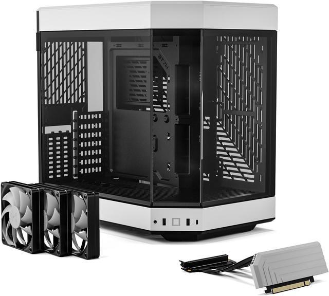 Alt view image 6 of 9 - HYTE Y60 Modern Aesthetic Dual Chamber Panoramic Tempered Glass Mid-Tower ATX Computer Gaming Case with PCIe 4.0 Riser Cable Included, White