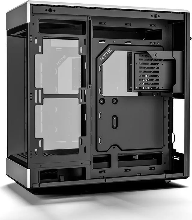 Alt view image 5 of 9 - HYTE Y60 Modern Aesthetic Dual Chamber Panoramic Tempered Glass Mid-Tower ATX Computer Gaming Case with PCIe 4.0 Riser Cable Included, White