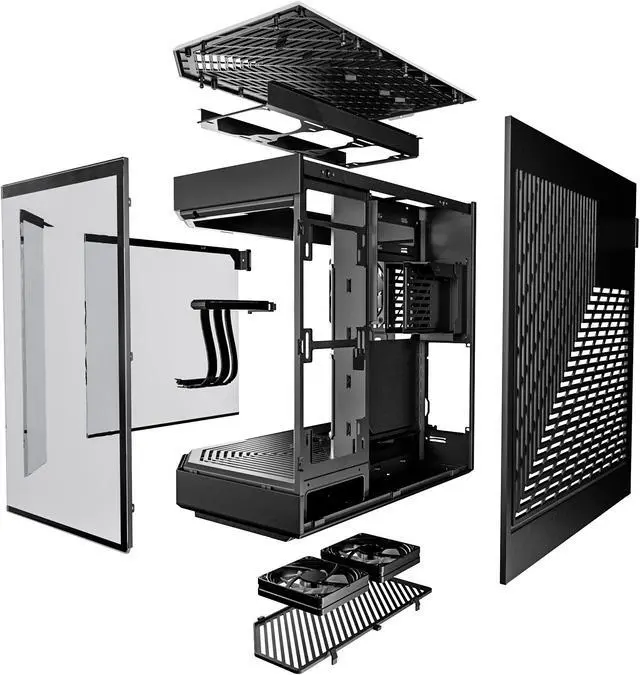 Alt view image 5 of 9 - HYTE Y60 Modern Aesthetic Dual Chamber Panoramic Tempered Glass Mid-Tower ATX Computer Gaming Case with PCIe 4.0 Riser Cable Included, Black