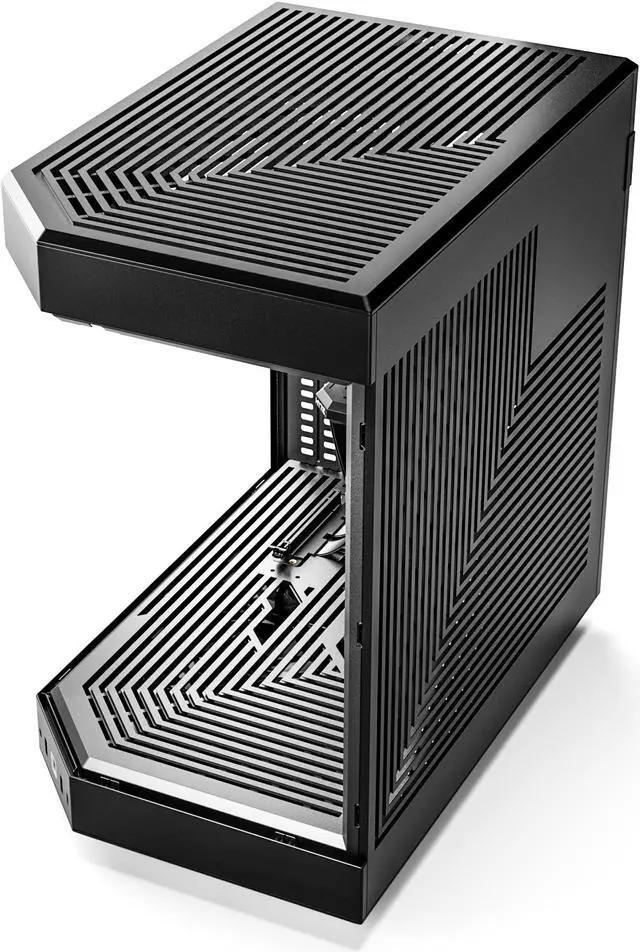 Alt view image 7 of 9 - HYTE Y60 Modern Aesthetic Dual Chamber Panoramic Tempered Glass Mid-Tower ATX Computer Gaming Case with PCIe 4.0 Riser Cable Included, Black
