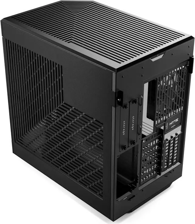 Alt view image 8 of 9 - HYTE Y60 Modern Aesthetic Dual Chamber Panoramic Tempered Glass Mid-Tower ATX Computer Gaming Case with PCIe 4.0 Riser Cable Included, Black