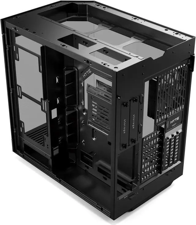 Alt view image 9 of 9 - HYTE Y60 Modern Aesthetic Dual Chamber Panoramic Tempered Glass Mid-Tower ATX Computer Gaming Case with PCIe 4.0 Riser Cable Included, Black