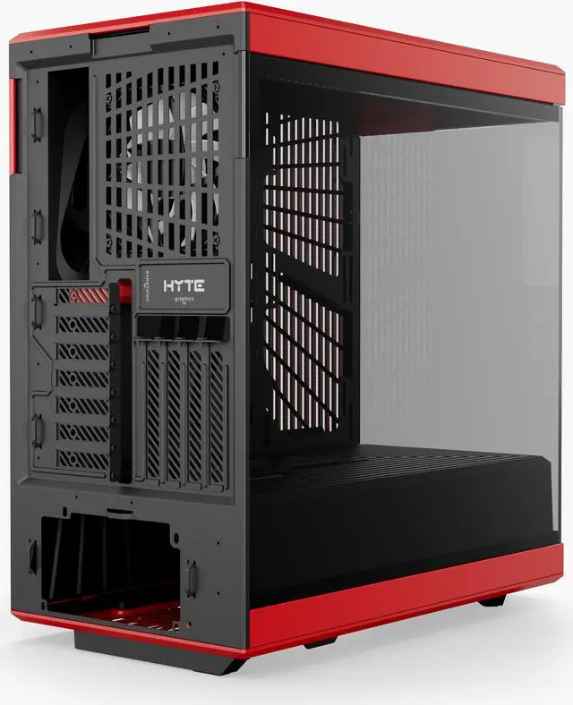 Alt view image 5 of 6 - HYTE Y40 Mainstream Vertical GPU Case ATX Mid Tower Gaming Case with PCI Express 4.0 x 16 Riser Cable Included, Black/Red