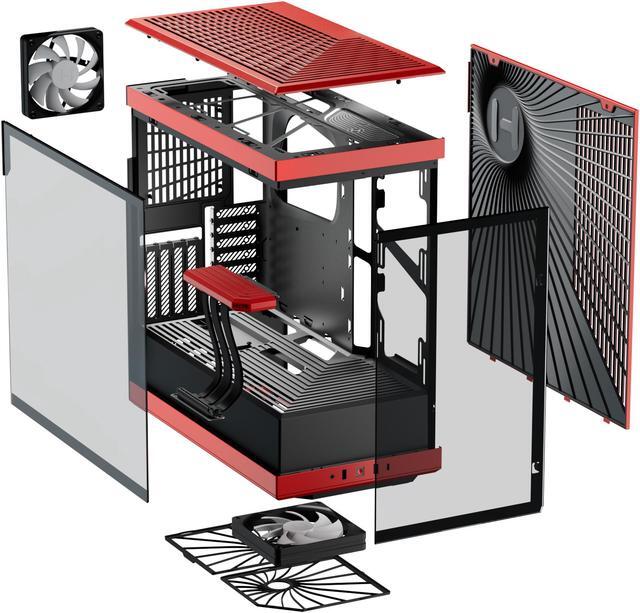 Alt view image 6 of 6 - HYTE Y40 Mainstream Vertical GPU Case ATX Mid Tower Gaming Case with PCI Express 4.0 x 16 Riser Cable Included, Black/Red