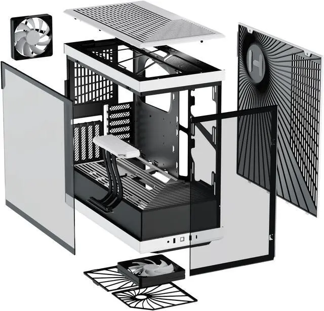 Alt view image 7 of 7 - HYTE Y40 Mainstream Vertical GPU Case ATX Mid Tower Gaming Case with PCI Express 4.0 x 16 Riser Cable Included, Black/White