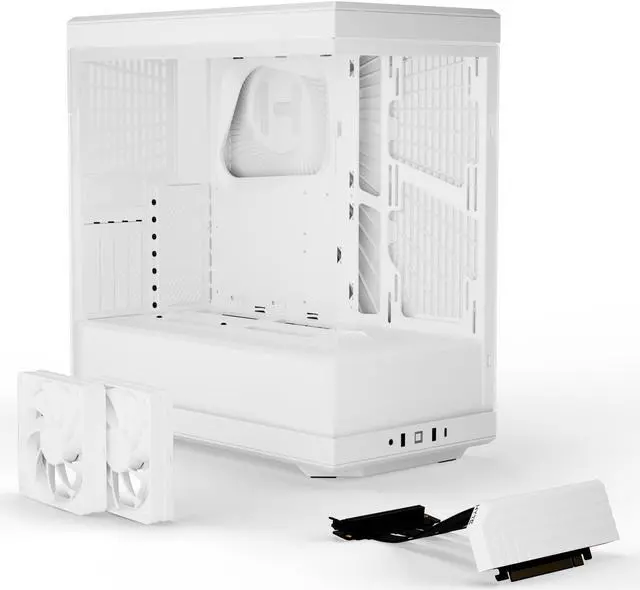 Alt view image 6 of 7 - HYTE Y40 Mainstream Vertical GPU Case ATX Mid Tower Gaming Case with PCI Express 4.0 x 16 Riser Cable Included, Snow White
