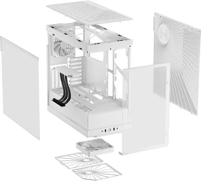 Alt view image 7 of 7 - HYTE Y40 Mainstream Vertical GPU Case ATX Mid Tower Gaming Case with PCI Express 4.0 x 16 Riser Cable Included, Snow White
