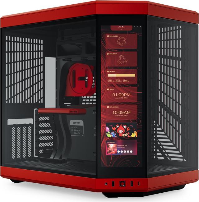 HYTE Y70 Touch Dual Chamber Mid-Tower ATX Case with Touchscreen, Black/Red,  CS-HYTE-Y70-BR-L 