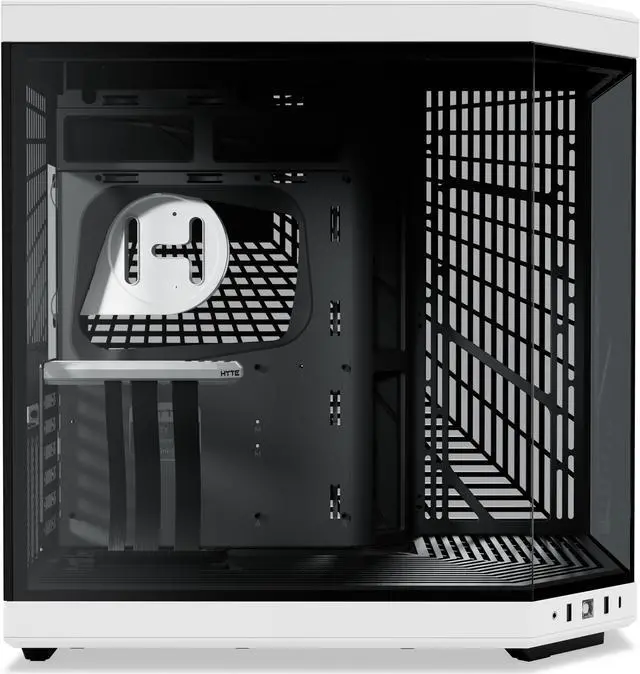 Alt view image 3 of 7 - HYTE Y70 CS-HYTE-Y70-BW Dual Chamber Mid-Tower ATX Case with PCIe 4.0 Express Riser Cable Included, White/Black