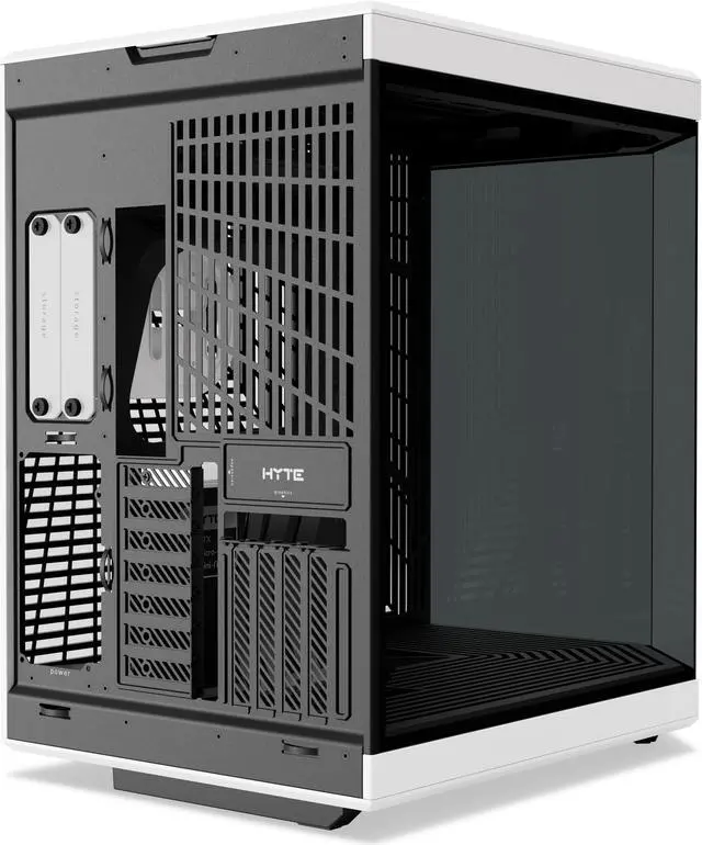Alt view image 4 of 7 - HYTE Y70 CS-HYTE-Y70-BW Dual Chamber Mid-Tower ATX Case with PCIe 4.0 Express Riser Cable Included, White/Black