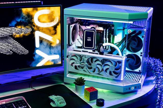 Alt view image 7 of 7 - HYTE Y70 CS-HYTE-Y70-BW Dual Chamber Mid-Tower ATX Case with PCIe 4.0 Express Riser Cable Included, White/Black