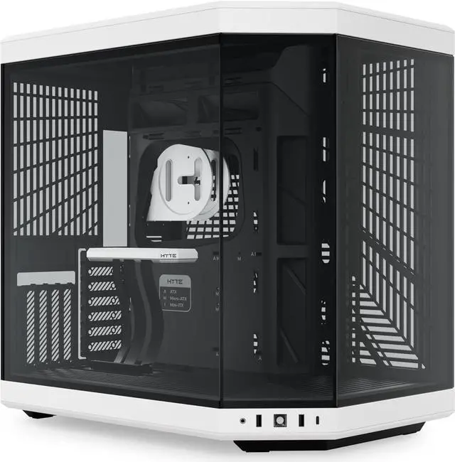 Main image of HYTE Y70 CS-HYTE-Y70-BW Dual Chamber Mid-Tower ATX Case with PCIe 4.0 Express Riser Cable Included, White/Black