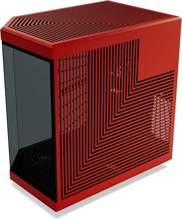 Alt view image 5 of 6 - HYTE Y70 CS-HYTE-Y70-BR Dual Chamber Mid-Tower ATX Case with PCIe 4.0 Express Riser Cable Included, Red/Black