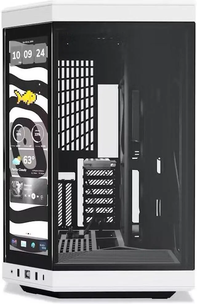 Alt view image 2 of 6 - HYTE Y70 touch infinite Dual Chamber ATX Mid Tower Modern Aesthetic Case With Integrated 2.5K LCD Touchscreen - Panda
