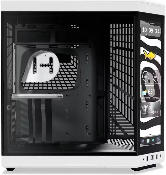 Alt view image 3 of 6 - HYTE Y70 touch infinite Dual Chamber ATX Mid Tower Modern Aesthetic Case With Integrated 2.5K LCD Touchscreen - Panda