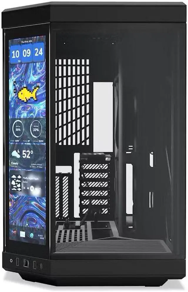 Alt view image 2 of 6 - HYTE Y70 touch infinite Dual Chamber ATX Mid Tower Modern Aesthetic Case With Integrated 2.5K LCD Touchscreen - Pitch Black