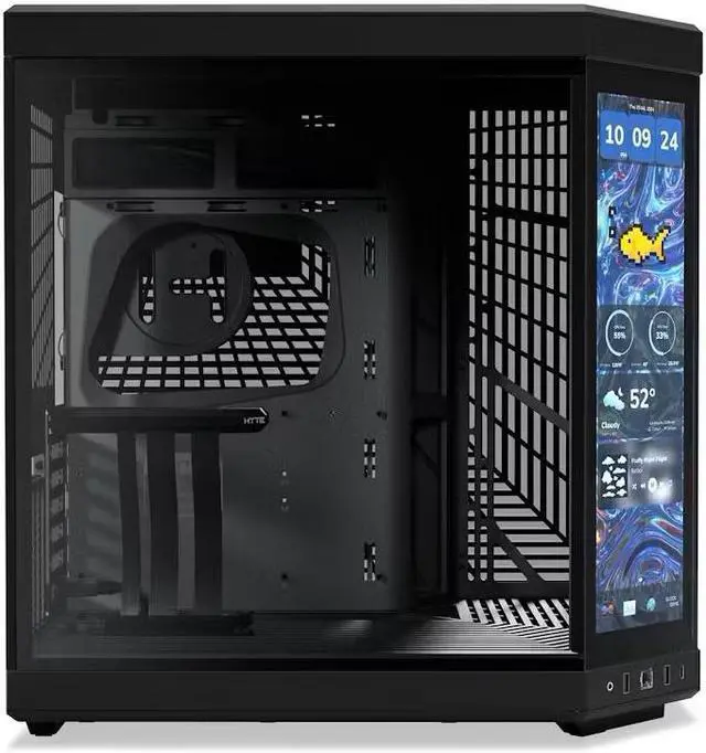 Alt view image 3 of 6 - HYTE Y70 touch infinite Dual Chamber ATX Mid Tower Modern Aesthetic Case With Integrated 2.5K LCD Touchscreen - Pitch Black