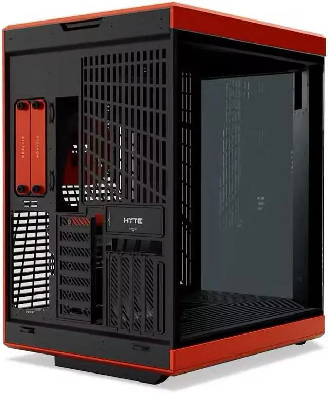 Alt view image 4 of 6 - HYTE Y70 Touch Dual Chamber ATX Mid Tower Modern Aesthetic Case With Integrated 2.5K LCD Touchscreen - Black Cherry
