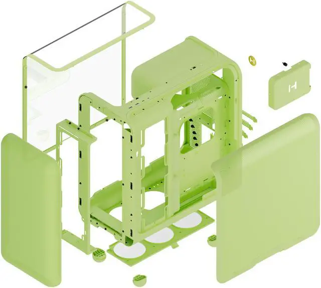 Alt view image 5 of 12 - HYTE CS-HYTE-X50G-MM Green ABS / Steel / Tempered Glass ATX Mid Tower Case (Computer Cases - ATX Form)