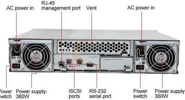 Alt view image 4 of 10 - PROMISE VTARK M300i 12-bay SATA RAID storage connected through a dual host-port hardware-accelerated iSCSI interface