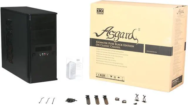 Alt view image 8 of 8 - Xigmatek ASGARD II B/B CPC-T45UC-U01 Black / Black 0.8 mm SECC / Aluminum and Aluminum Mesh Bezel ATX Mid Tower Computer Case