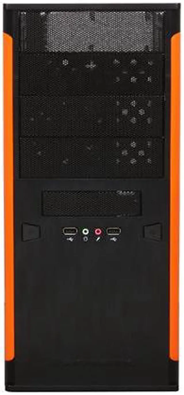 Alt view image 2 of 8 - Xigmatek ASGARD II B/O CPC-T45UE-U01 Black / Orange 0.8 mm SECC / Aluminum and Aluminum Mesh Bezel ATX Mid Tower Computer Case