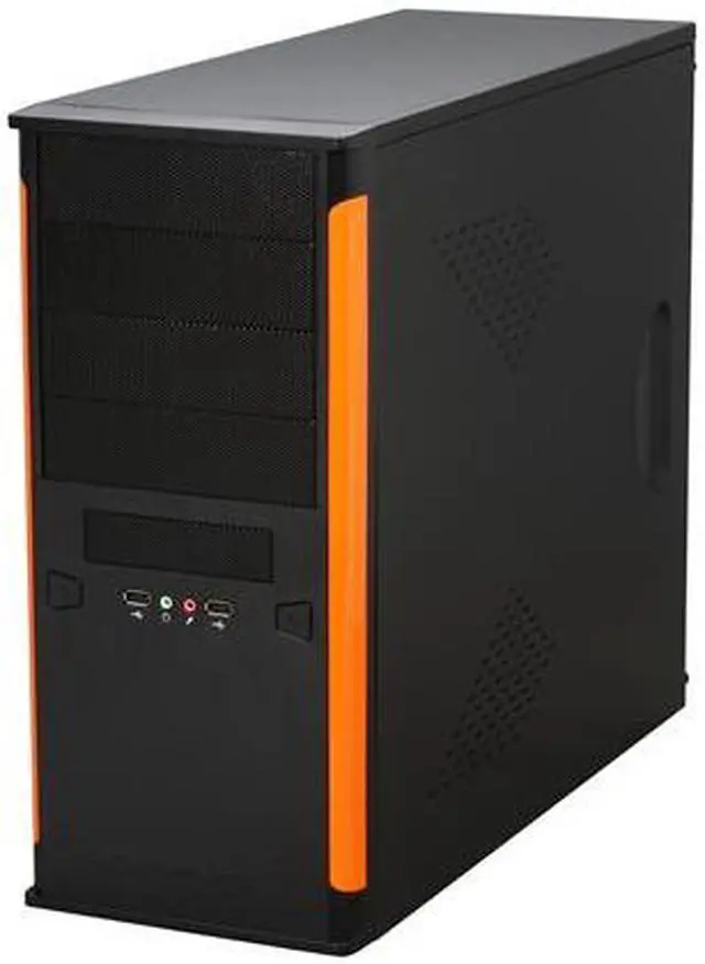 Alt view image 3 of 8 - Xigmatek ASGARD II B/O CPC-T45UE-U01 Black / Orange 0.8 mm SECC / Aluminum and Aluminum Mesh Bezel ATX Mid Tower Computer Case