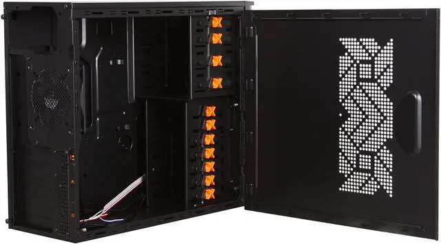 Alt view image 5 of 8 - Xigmatek ASGARD II B/O CPC-T45UE-U01 Black / Orange 0.8 mm SECC / Aluminum and Aluminum Mesh Bezel ATX Mid Tower Computer Case