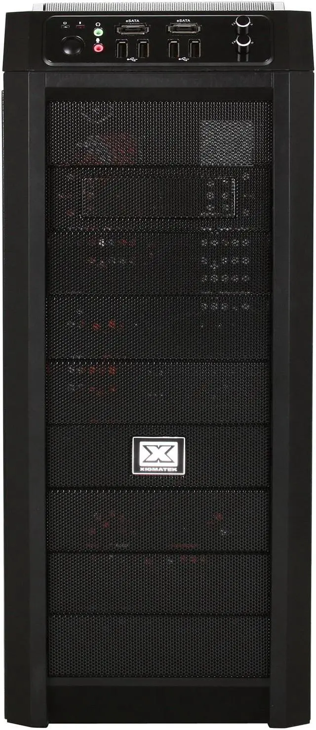 Alt view image 2 of 12 - Xigmatek Utgard Window CPC-T90DB-U02 Black Steel / Aluminum and Mesh Bezel ATX Mid Tower Computer Case