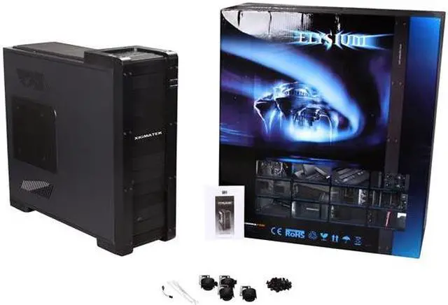 Alt view image 10 of 10 - Xigmatek Elysium Black Server Edition (non window) CCC-HSA0DS-U03 All Black Aluminum / Steel ATX Super Tower Computer Case