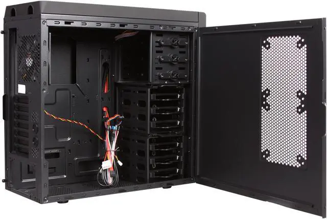 Alt view image 6 of 10 - Xigmatek MIDGARD II CCC-AM36BS-U01 Black Steel + Aluminum and Aluminum Mesh Bezel ATX Mid Tower Computer Case