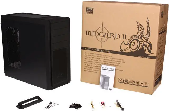 Alt view image 10 of 10 - Xigmatek MIDGARD II CCC-AM36BS-U01 Black Steel + Aluminum and Aluminum Mesh Bezel ATX Mid Tower Computer Case