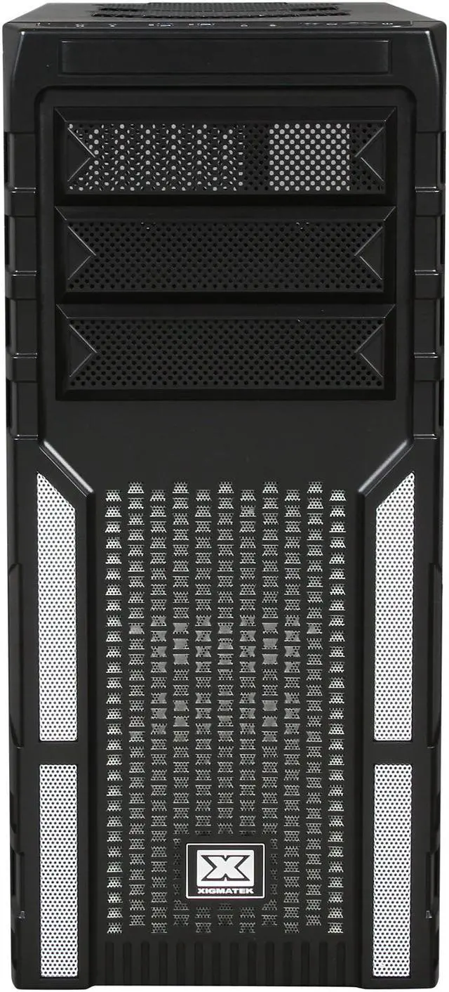 Alt view image 2 of 10 - Xigmatek ASGARD 381 CCC-AD38BX-U03 Black / White Steel / Plastic / Metal Mesh ATX Mid Tower Computer Case