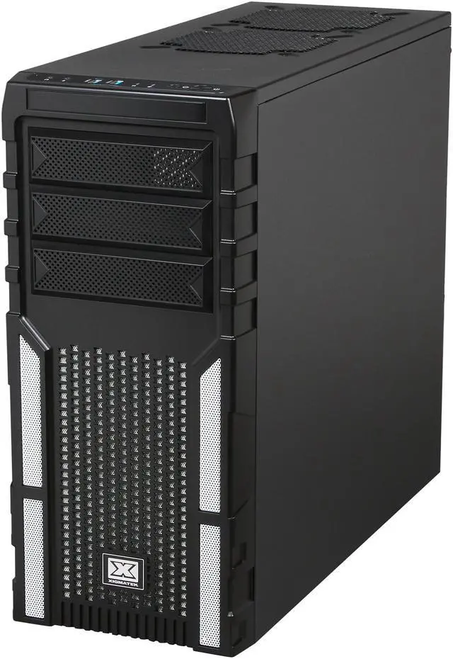 Alt view image 3 of 10 - Xigmatek ASGARD 381 CCC-AD38BX-U03 Black / White Steel / Plastic / Metal Mesh ATX Mid Tower Computer Case