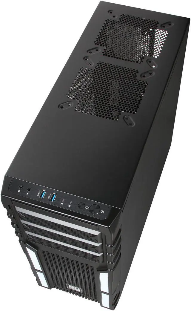 Alt view image 5 of 10 - Xigmatek ASGARD 381 CCC-AD38BX-U03 Black / White Steel / Plastic / Metal Mesh ATX Mid Tower Computer Case