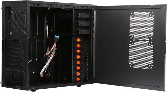 Alt view image 6 of 10 - Xigmatek ASGARD 381 CCC-AD38BX-U03 Black / White Steel / Plastic / Metal Mesh ATX Mid Tower Computer Case