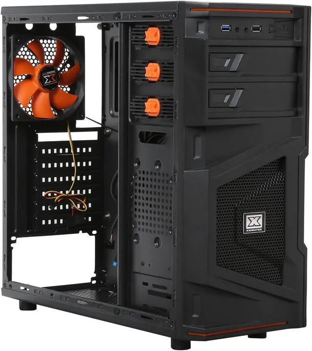 Alt view image 8 of 10 - Xigmatek CCM-35ABX-U01 (Recon) Black Steel ATX Mid Tower Computer Case