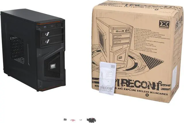 Alt view image 10 of 10 - Xigmatek CCM-35ABX-U01 (Recon) Black Steel ATX Mid Tower Computer Case