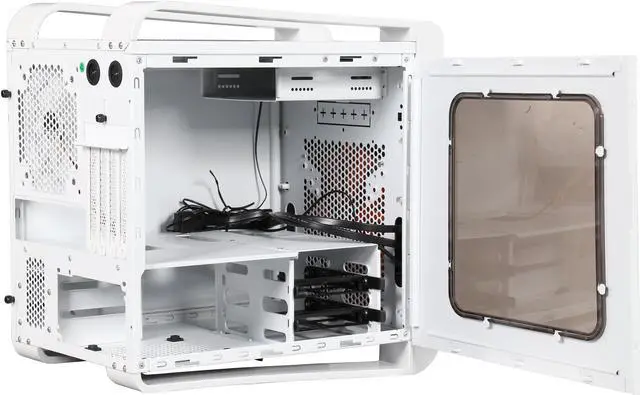 Alt view image 5 of 10 - Xigmatek Aquila White Steel Micro-ATX Cube Chassis  CCD-14AWW-U01