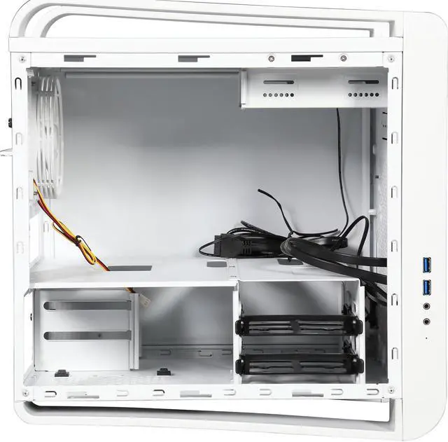 Alt view image 6 of 10 - Xigmatek Aquila White Steel Micro-ATX Cube Chassis  CCD-14AWW-U01