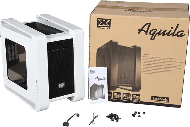 Alt view image 10 of 10 - Xigmatek Aquila White Steel Micro-ATX Cube Chassis  CCD-14AWW-U01