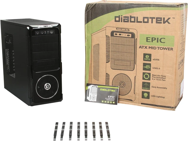 Epic Computer Case Refurbished: Diablotek EPIC RPA-3570 Black Computer Case - Newegg.com