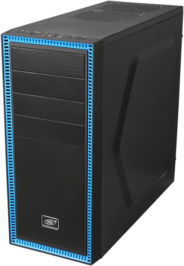 Alt view image 4 of 13 - DEEPCOOL TESSERACT SW Mid Tower Computer Case with Side Window and 2 Blue LED Fans SGCC+PLASTIC+RUBBER COATING