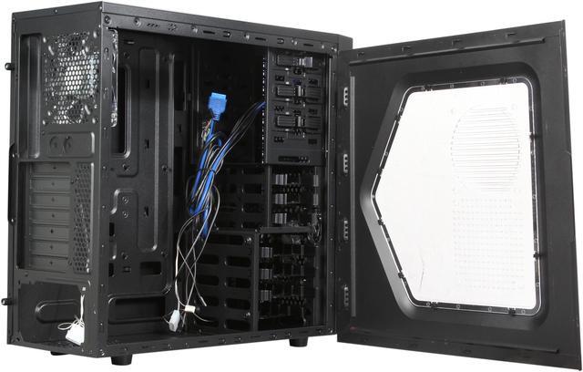 Alt view image 7 of 13 - DEEPCOOL TESSERACT SW Mid Tower Computer Case with Side Window and 2 Blue LED Fans SGCC+PLASTIC+RUBBER COATING