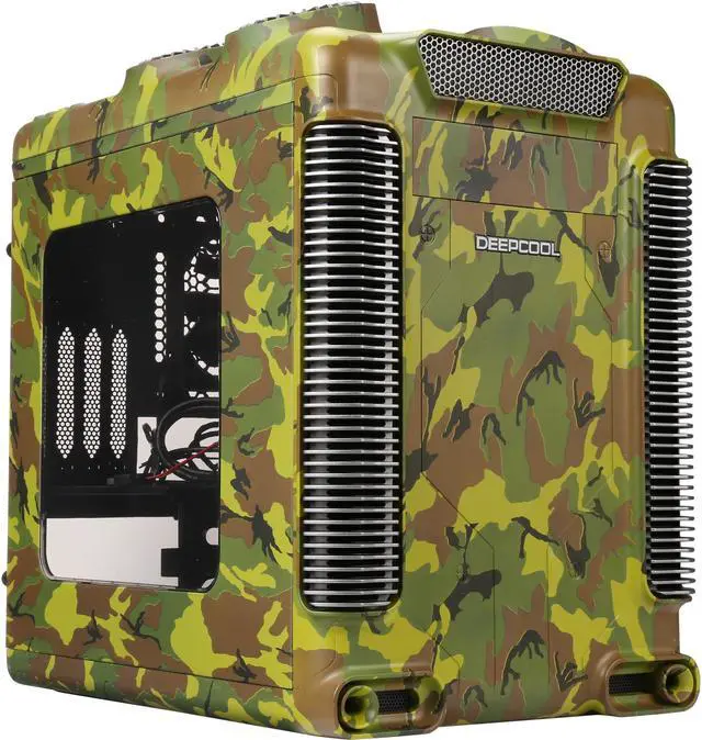 Main image of DEEPCOOL STEAM CASTLE CAMO MATX Unique Steam Punk Style With Side Window 200mm Fan(Front)+120mm Fan(Rear)+4 Magic Controllable LED Lights (Top) SGCC+PLASTIC (ABS) Camo Version