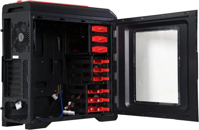 Alt view image 5 of 9 - DEEPCOOL KENDOMEN Red ATX Mid Tower Computer Case Pre-installed 5 Cooling Fans With Side Window Support 240mm Water Cooling Installation at Top