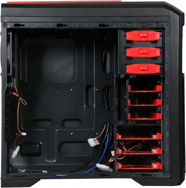 Alt view image 6 of 9 - DEEPCOOL KENDOMEN Red ATX Mid Tower Computer Case Pre-installed 5 Cooling Fans With Side Window Support 240mm Water Cooling Installation at Top